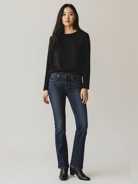 Tory burch classic boot cut‎ old money quiet luxury embroidered staple jeans 32